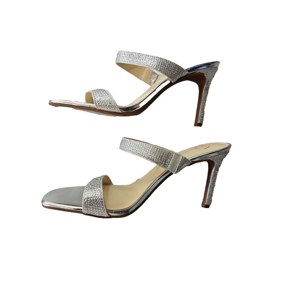 Women Sz 8 Rhinestone Formal Wedding Party Bling Prom Home Coming Strappy Heels - Picture 3 of 15